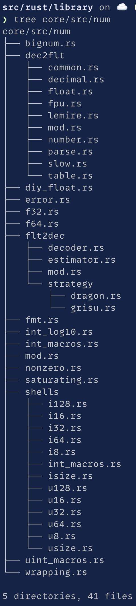 tree tree core/src/num for Rust