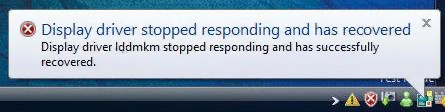 Display driver lddmkm stopped responding and has successfully recovered